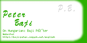 peter baji business card